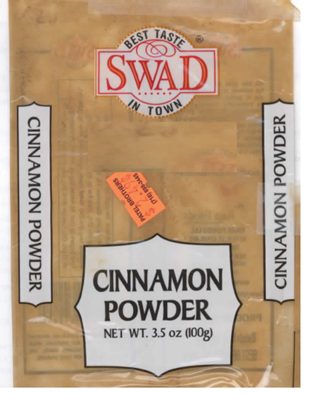 Package of Swad cinnamon powder.