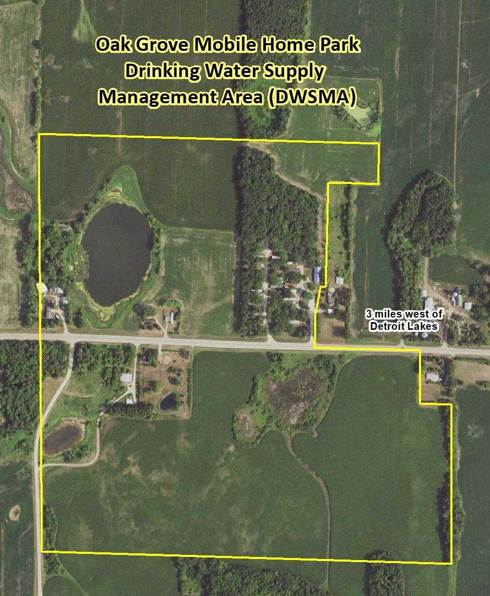 Aerial view of the Oak Grove Mobile Home Park DWSMA