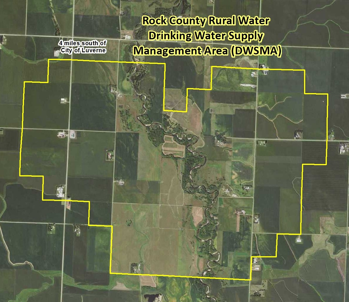 Aerial view of the Rock County Rural Water DWSMA